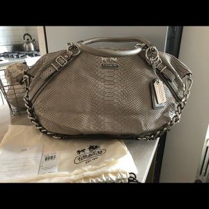 COACH Madison Embossed Python Lthr Sophia Satchel